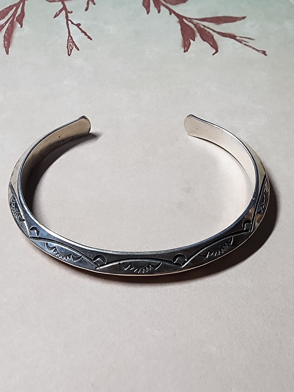 Leonard Paquin Sterling Cuff - Native American Laguna Zuni